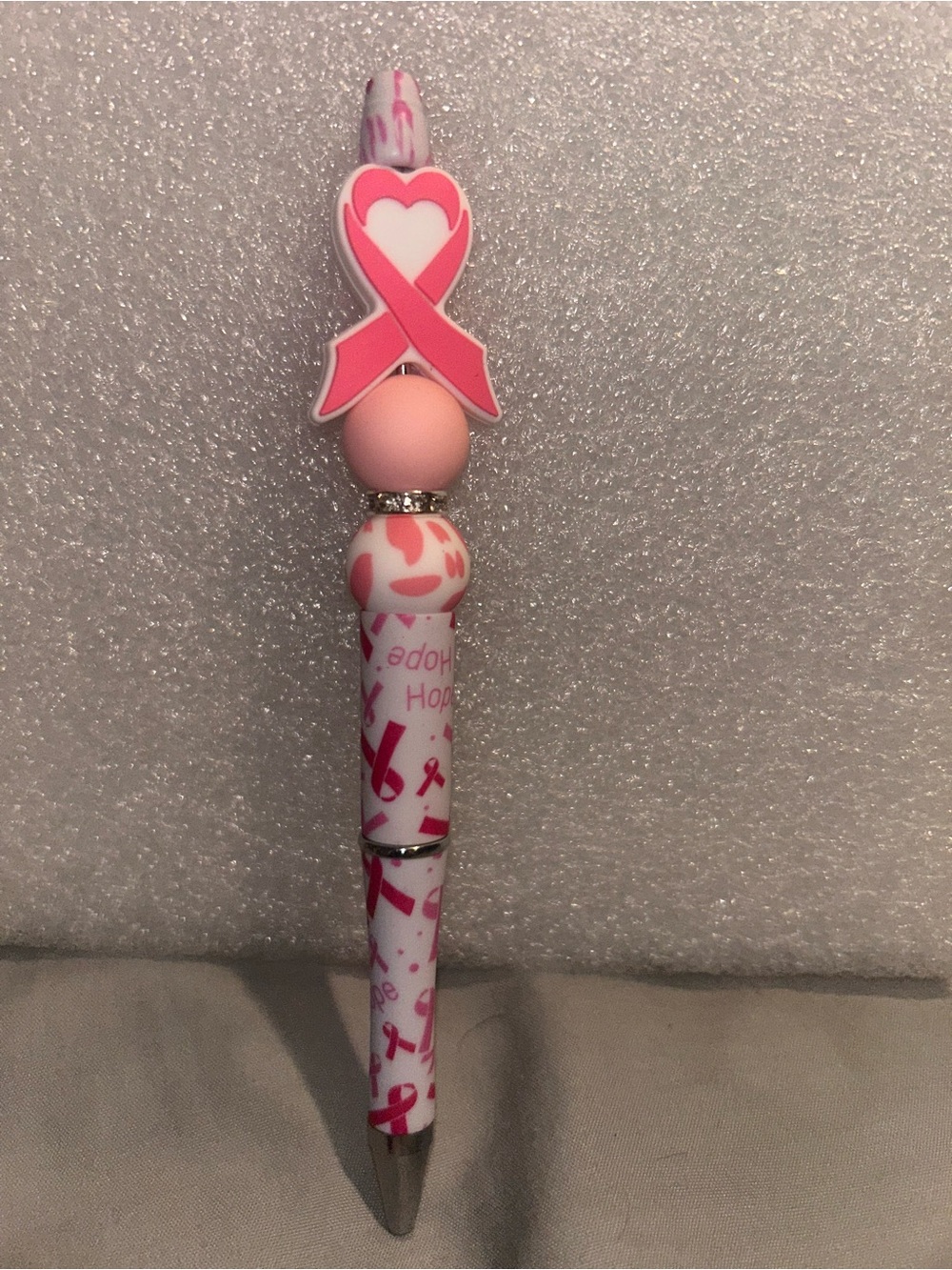 Hand Crafted Pink Ribbon Awareness Pen